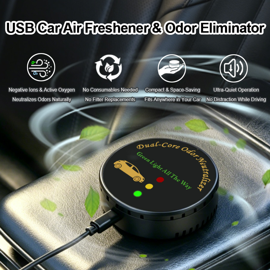 Odor Eliminator Car - Purificateur d'air pour voiture, sans filtre,