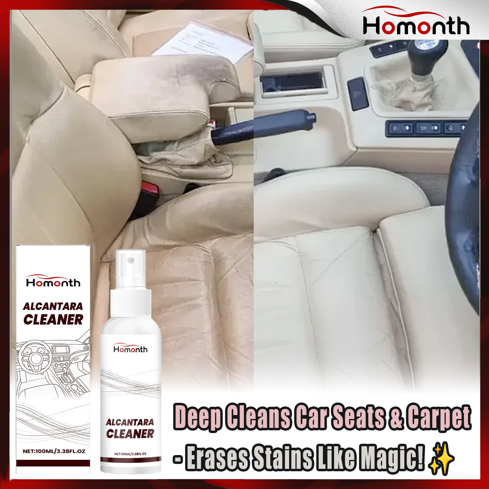 Seat Cleaner Fabric - Spray de nettoyage intérieur de voiture,