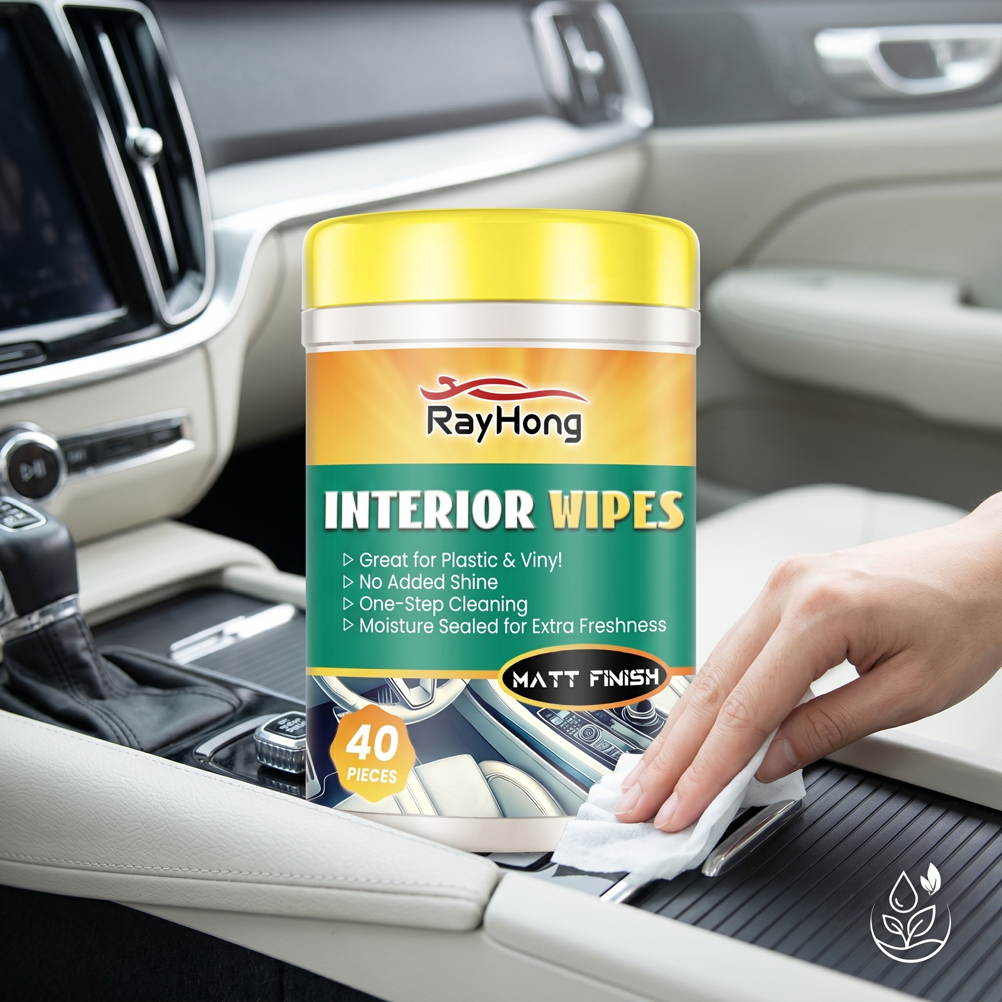 Leather Cleaner Interior - Lingettes Nettoyantes RAYHONG pour Intérieur de