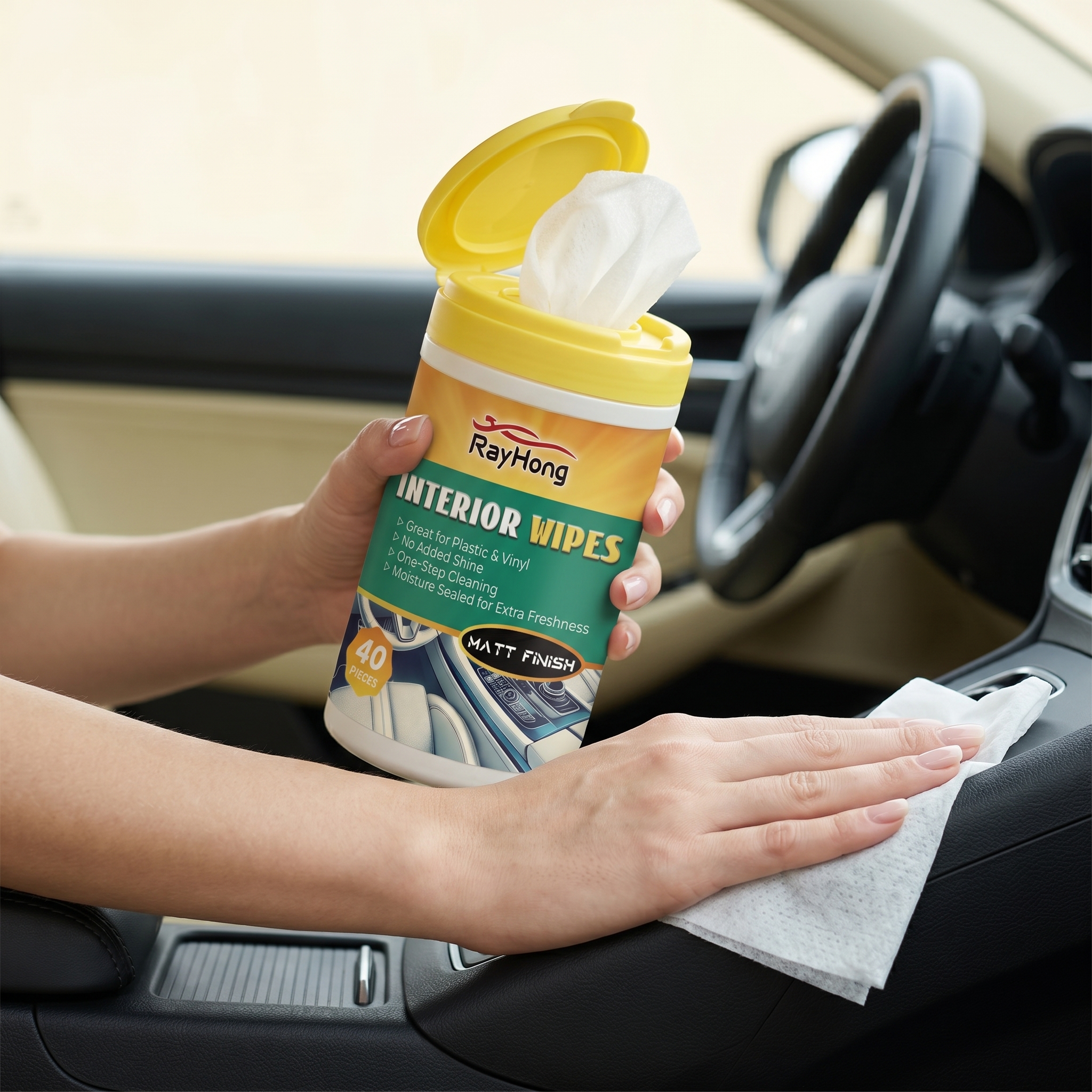 Lingettes Nettoyantes RAYHONG  - Leather Cleaner Interior avis et prix