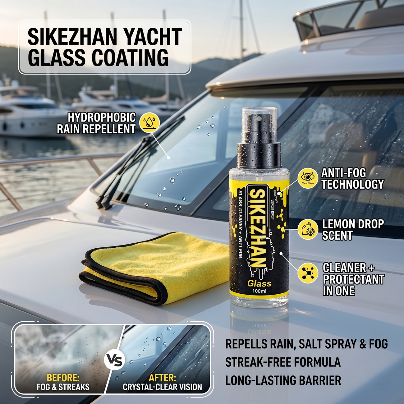 Spray anti-buée et nettoyant p - Glass Cleaner Streak avis et prix