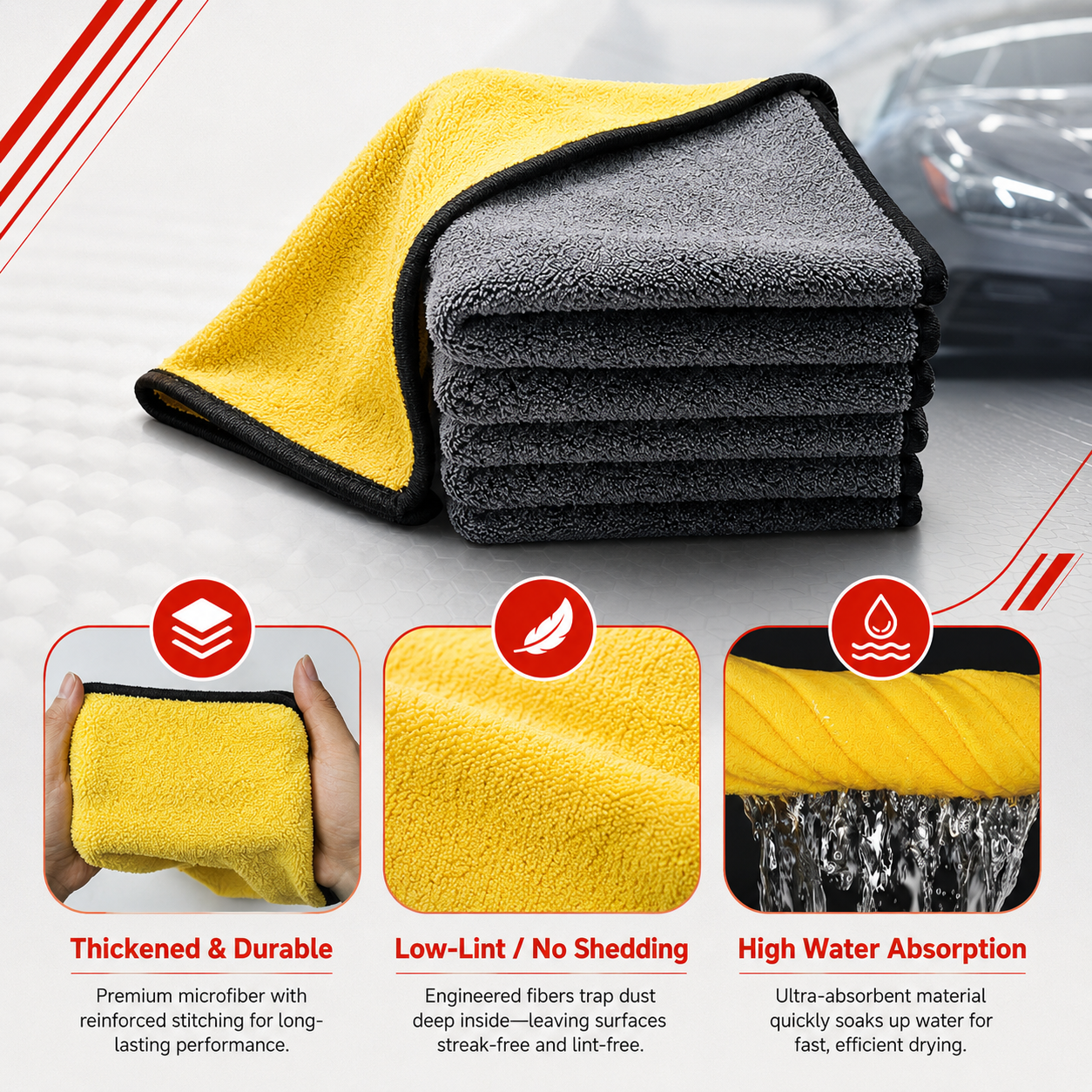 PINMOAP – chiffon de nettoyage - Microfiber Towel Detailing avis et prix