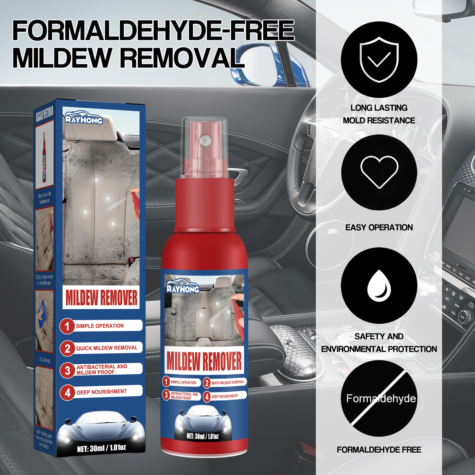 Spray anti-moisissure pour voi - Seat Cleaner Fabric avis et prix